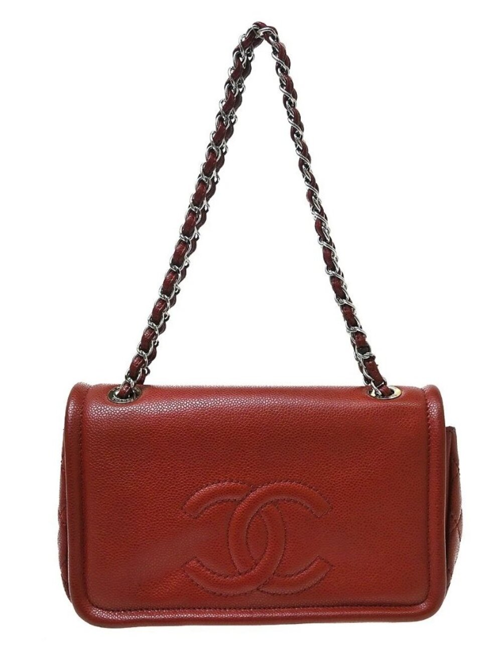Chanel Red Calfskin Straight Flap Shoulder Bag NQ11761